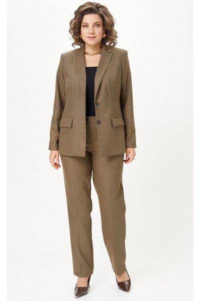 Брюки, жакет БелЭльСтиль 412-3 03 22+609-3 23 22 горчица_соты - фото 1