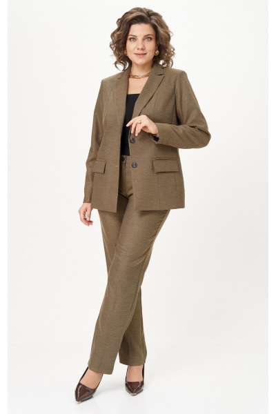 Брюки, жакет БелЭльСтиль 412-3 03 22+609-3 23 22 горчица_соты - фото 4