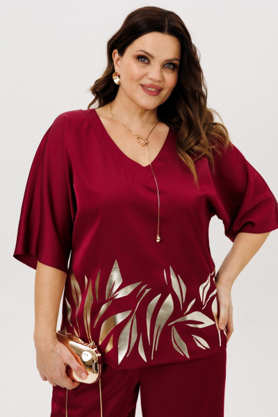 Блуза, брюки ANIDEN 6118-1 бордо - фото 2