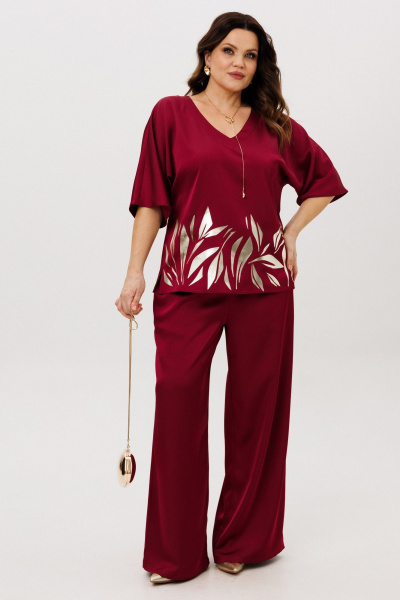 Блуза, брюки ANIDEN 6118-1 бордо - фото 3