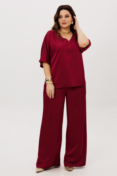 Блуза, брюки ANIDEN 6118-2 бордо - фото 1