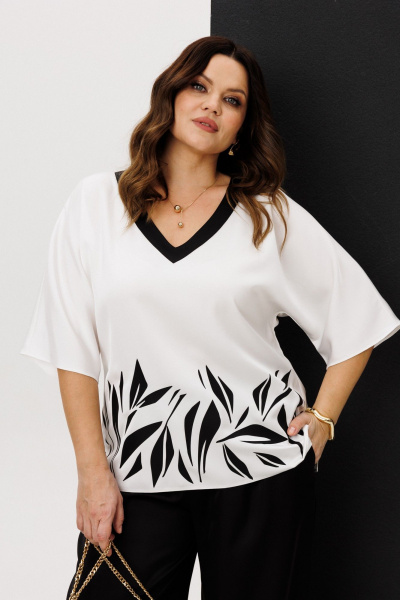 Блуза, брюки ANIDEN 6118-3 черно-белый - фото 11