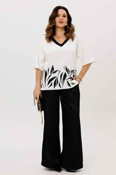 Блуза, брюки ANIDEN 6118-3 черно-белый - фото 7