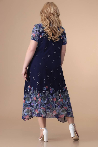 Платье Romanovich Style 1-1332 синий/листики - фото 3