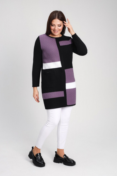 Туника BONADI 1899 черный-баклажан - фото 2