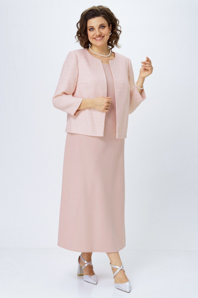 Жакет, платье Alani Collection 2514 пудра - фото 8