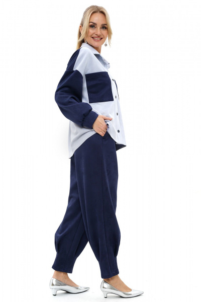 Блуза, брюки Alani Collection 2507 синий-голубой - фото 3