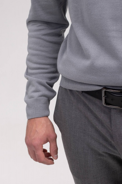 Демисезонный вязаный свитер с двойным воротником стойкой Полесье С3012-15 5С1749-Д43 170,176 серый - фото 5