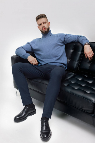 Мужской прямой свитер реглан с отложным воротником Полесье С3070-17 7С1581-Д43 170,176 габардин - фото 2