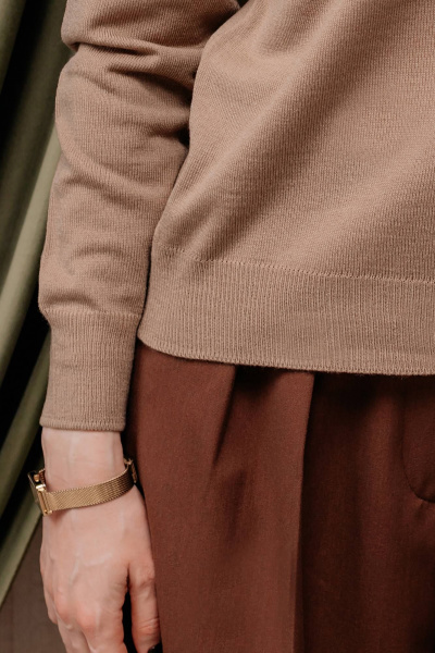 Демисезонный бежевый свитер прямого силуэта реглан Полесье С3316-15 5С1754-Д43 170,176 верблюжий - фото 6