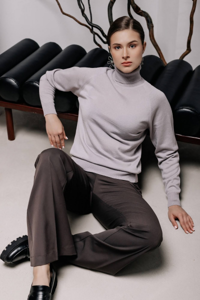 Демисезонный серый свитер с высоким воротником реглан Полесье С3433-17 7С1582-Д43 170,176 ангора - фото 2