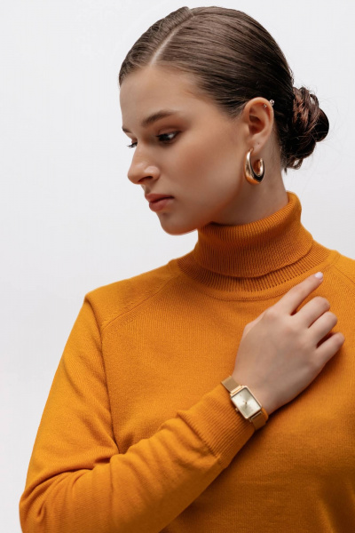 Свитер из трикотажа с высоким воротником для демисезона Полесье С3433-17 7С1582-Д43 170,176 рыжий_кот - фото 3