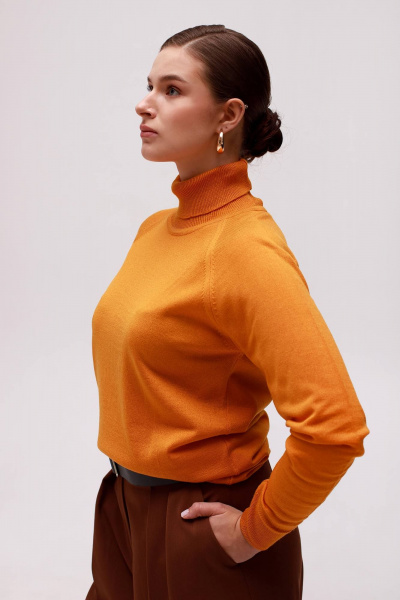 Свитер из трикотажа с высоким воротником для демисезона Полесье С3433-17 7С1582-Д43 170,176 рыжий_кот - фото 2