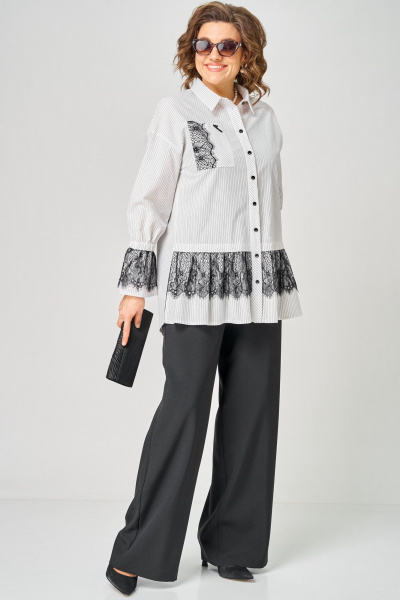 Блуза EVA GRANT 5002 белый_полоска - фото 9