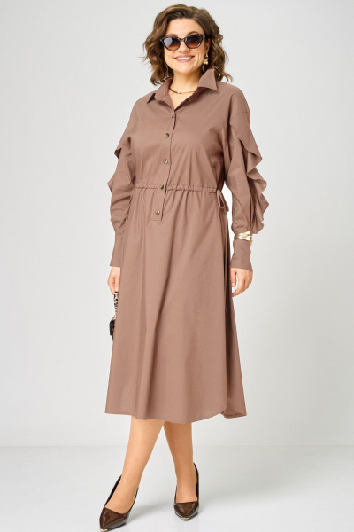 Платье EVA GRANT 7223 мокко - фото 13