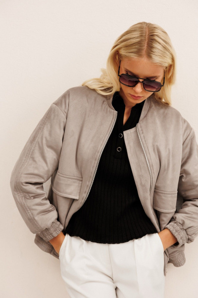 Бомбер KOKOdea 10003 серый - фото 2