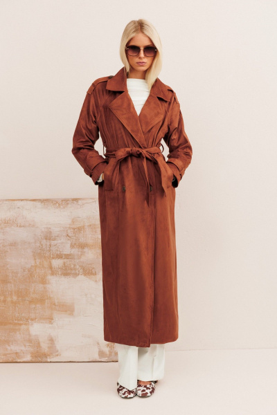 Тренч KOKOdea 11001 коричневый - фото 1