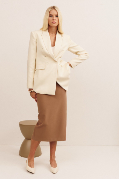 Жакет, юбка KOKOdea 31007 бежевый, песок - фото 1