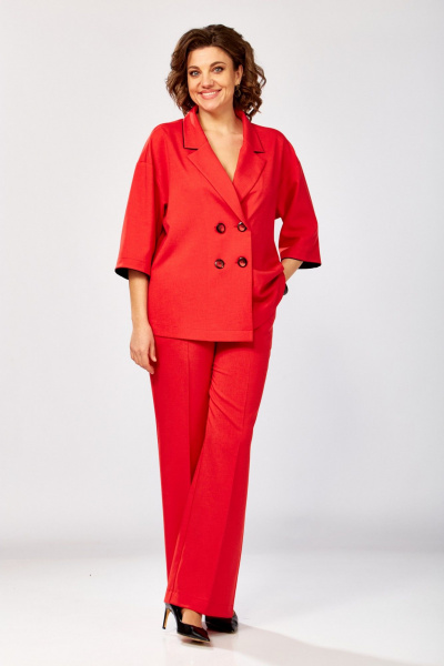 Брюки, жакет ZigzagStyle 630 красный - фото 6