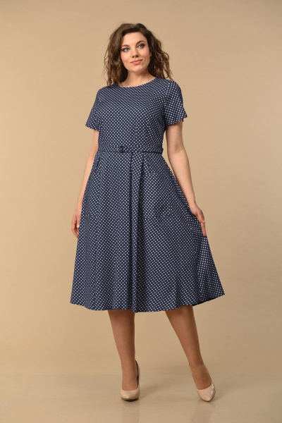 Платье Lady Style Classic 1270/22 темно-синий_белый - фото 1