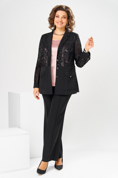 Брюки, жакет, топ Romanovich Style 3-2886 черный - фото 8