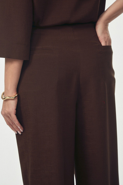 Блуза, брюки Your size 2273 шоколадно-коричневый - фото 10