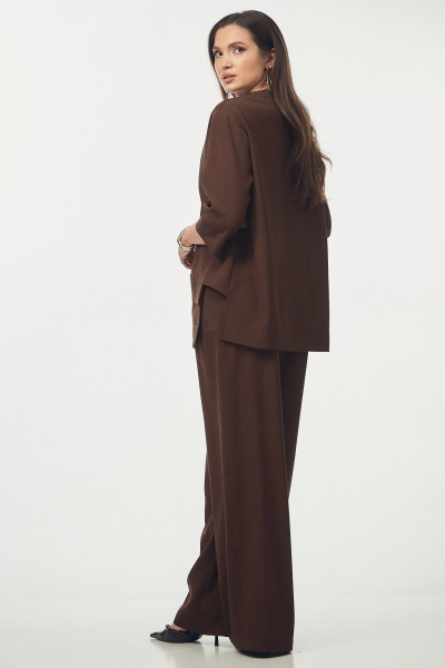 Блуза, брюки Your size 2273 шоколадно-коричневый - фото 8