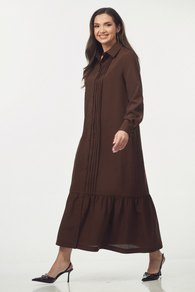 Платье Your size 2274 шоколадно-коричневый - фото 9
