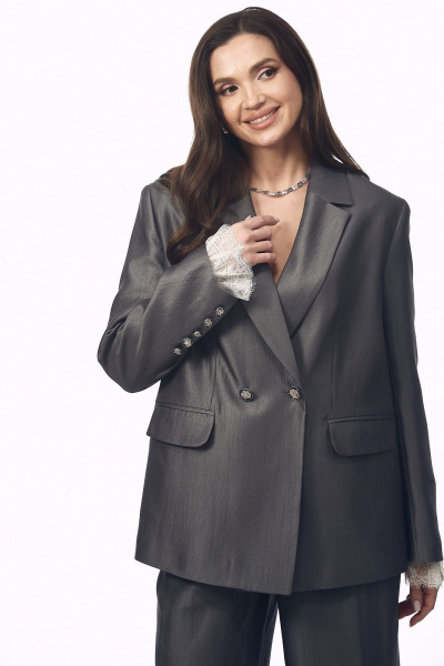 Брюки, жакет Your size 2276 графитовый - фото 9