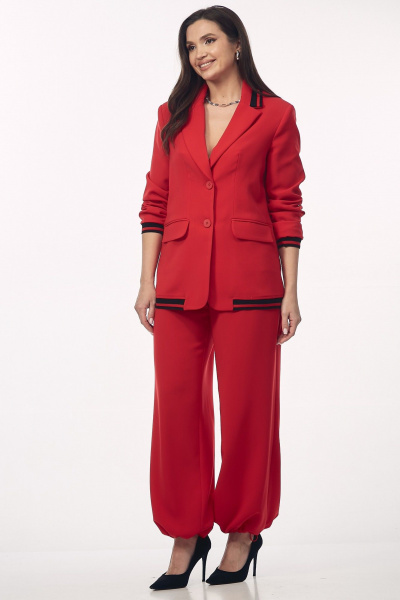 Брюки, жакет Your size 2277 красный - фото 4