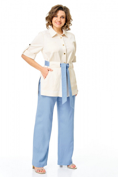 Брюки, жакет VI ORO VR-1265 молоко-голубой - фото 17