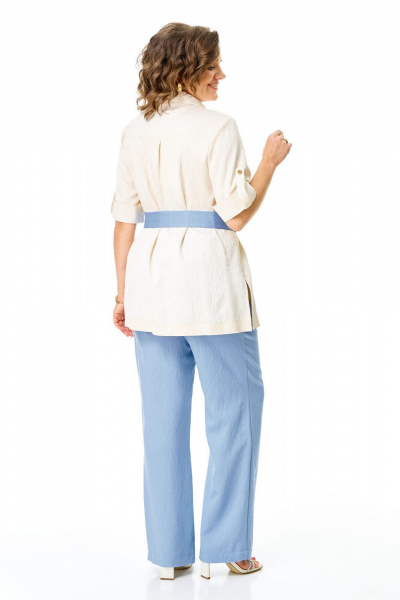 Брюки, жакет VI ORO VR-1265 молоко-голубой - фото 10