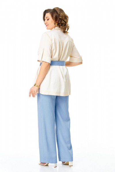 Брюки, жакет VI ORO VR-1265 молоко-голубой - фото 9