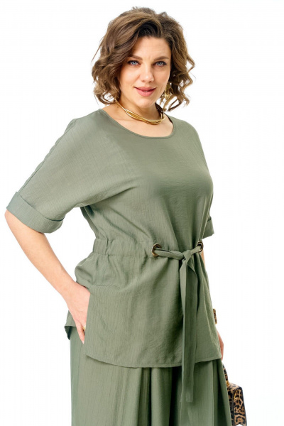 Блуза, брюки VI ORO VR-1267 олива - фото 6