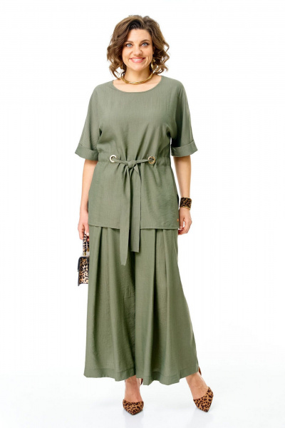 Блуза, брюки VI ORO VR-1267 олива - фото 2