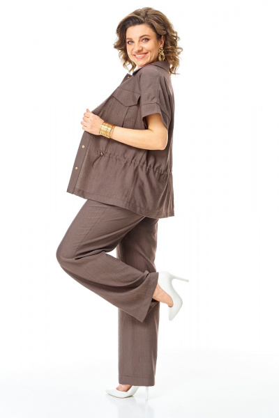 Брюки, жакет, топ VI ORO VR-1181 шоколад - фото 17