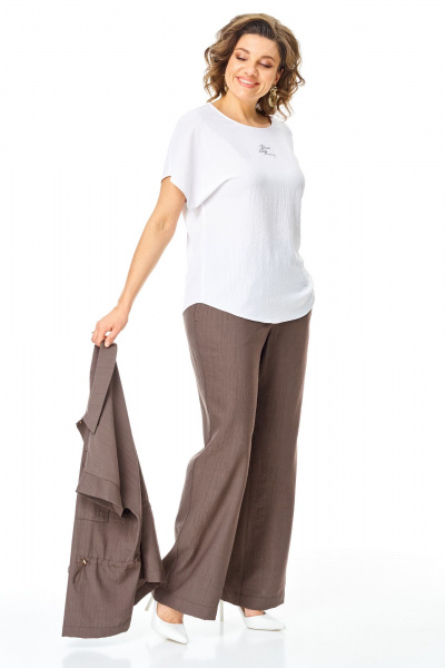 Брюки, жакет, топ VI ORO VR-1181 шоколад - фото 12