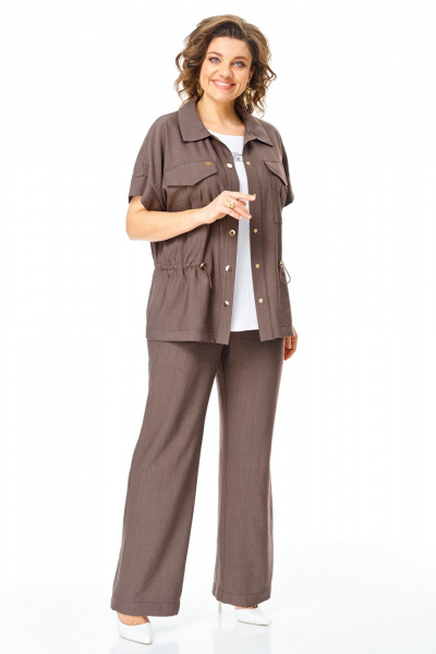 Брюки, жакет, топ VI ORO VR-1181 шоколад - фото 7