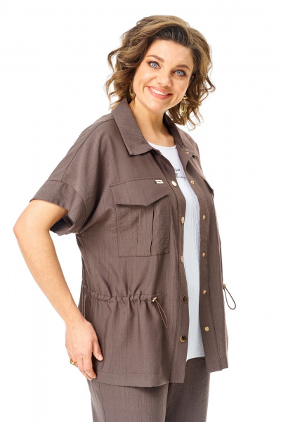 Брюки, жакет, топ VI ORO VR-1181 шоколад - фото 6