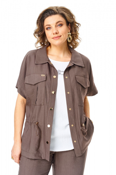 Брюки, жакет, топ VI ORO VR-1181 шоколад - фото 4