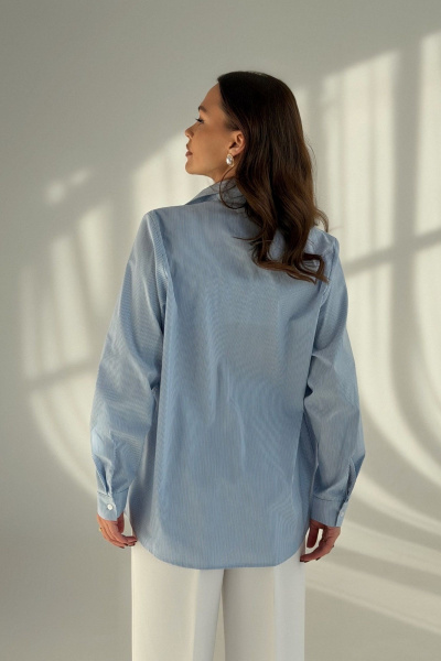 Рубашка T.N.D М176 полоска_голубой+белый - фото 9