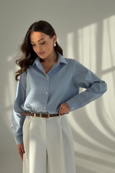 Рубашка T.N.D М176 полоска_голубой+белый - фото 4