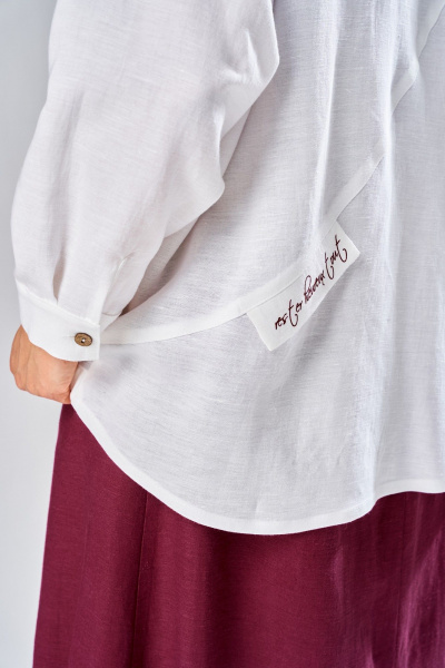 Платье, рубашка Диомант 2036 бордо/белый - фото 3