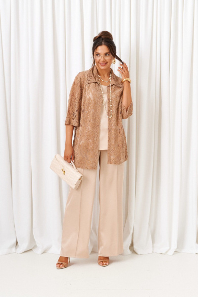 Блуза, брюки, топ Beautiful&Free 6425 бежевый - фото 1