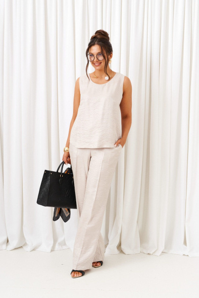 Блуза, брюки, топ Beautiful&Free 6425 жемчужный - фото 8