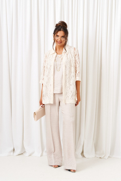 Блуза, брюки, топ Beautiful&Free 6425 жемчужный - фото 1