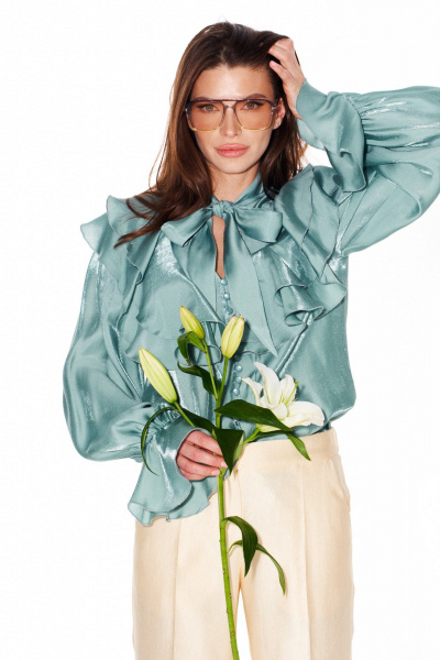 Блуза ELLETTO LIFE 3944 бирюза - фото 5