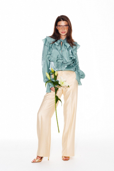 Блуза ELLETTO LIFE 3944 бирюза - фото 2