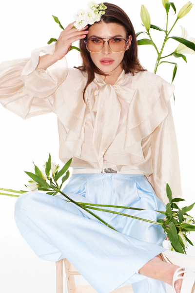 Блуза ELLETTO LIFE 3944 сливочный - фото 9