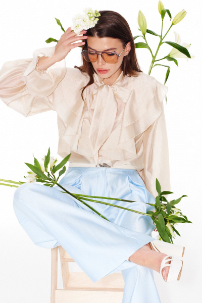 Блуза ELLETTO LIFE 3944 сливочный - фото 8